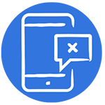 cellphone with letter x in message bubble